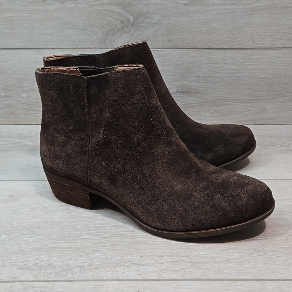Lucky Brand Women Benissa Ankle Leather Heels Boots shoes sz 10M